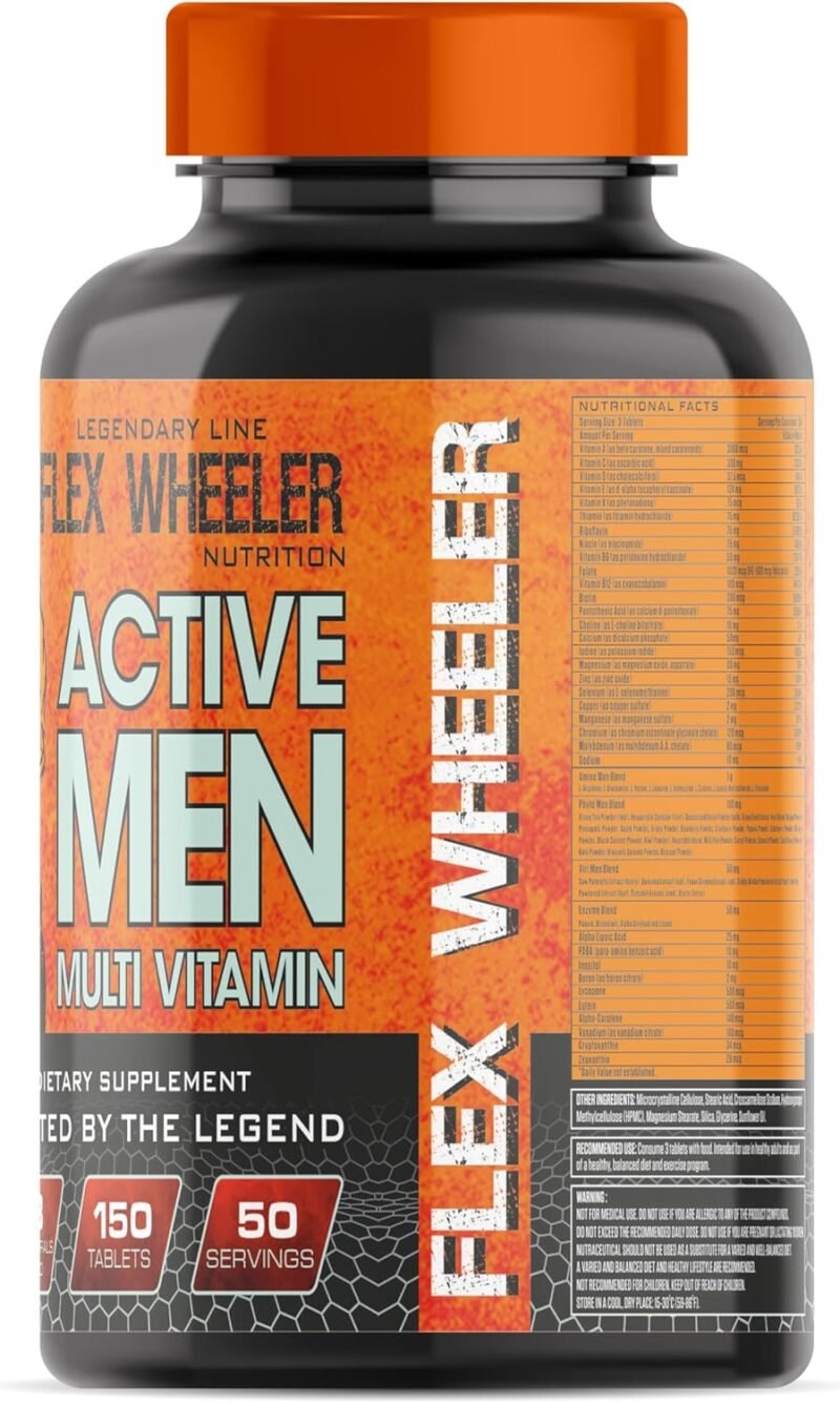 Flex Wheeler Active Men Multi Vitamin | 150 Tablet | Made in USA - Image 2