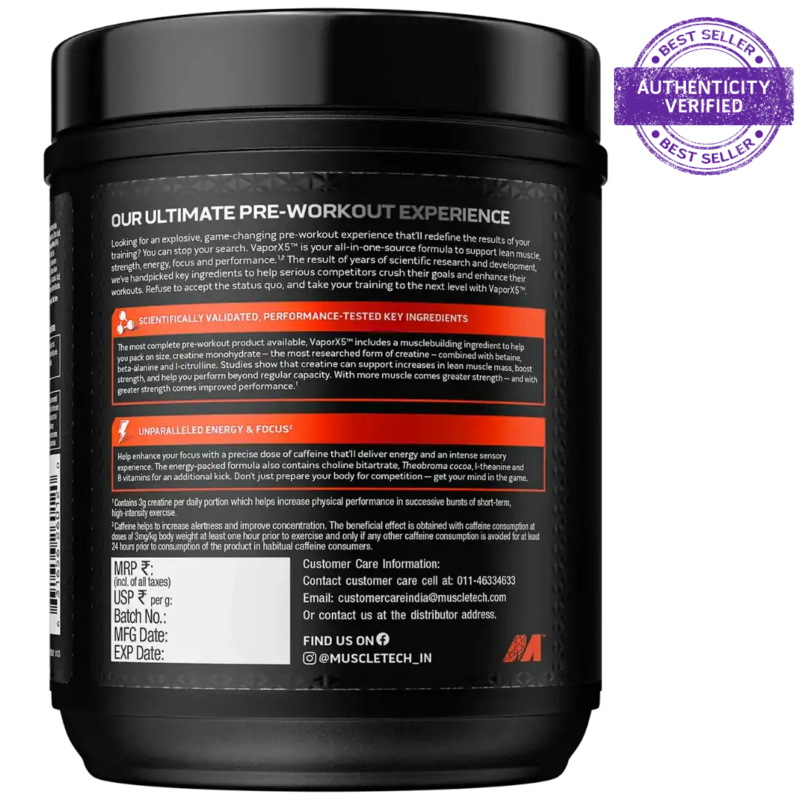 Muscletech ( MT ) VaporX5 Pre Workout | 30 Servings - Image 2