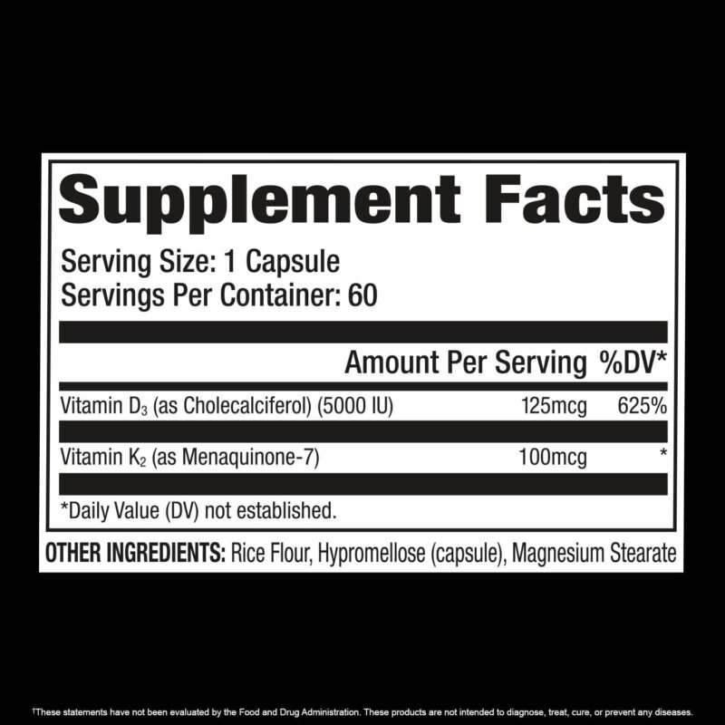 GAT Sport Vitamin D3 + K2 | 60 Capsules | Made in USA - Image 6