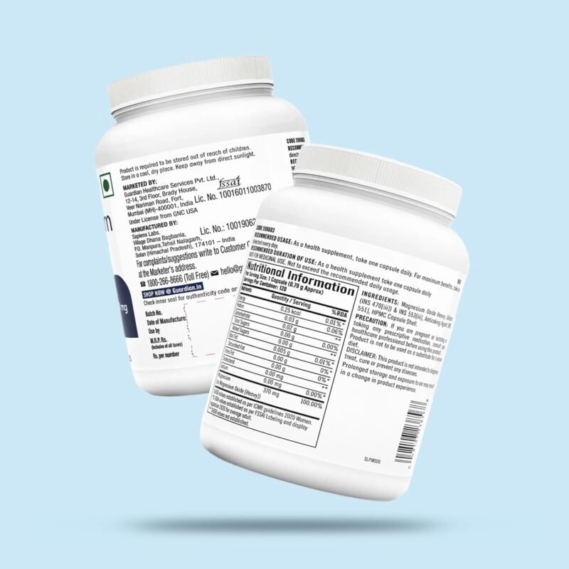 GNC Magnesium 370 mg Capsules | 120 Capsules - Image 3