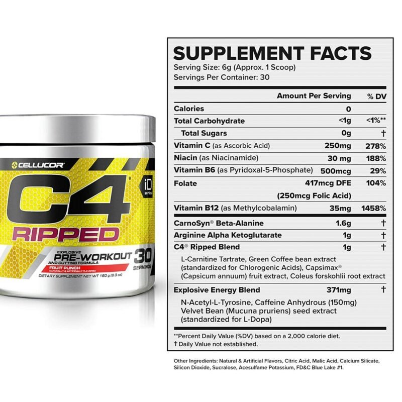 CELLUCOR C4 Ripped Pre Workout | 30 Servings | Made in USA - Image 2