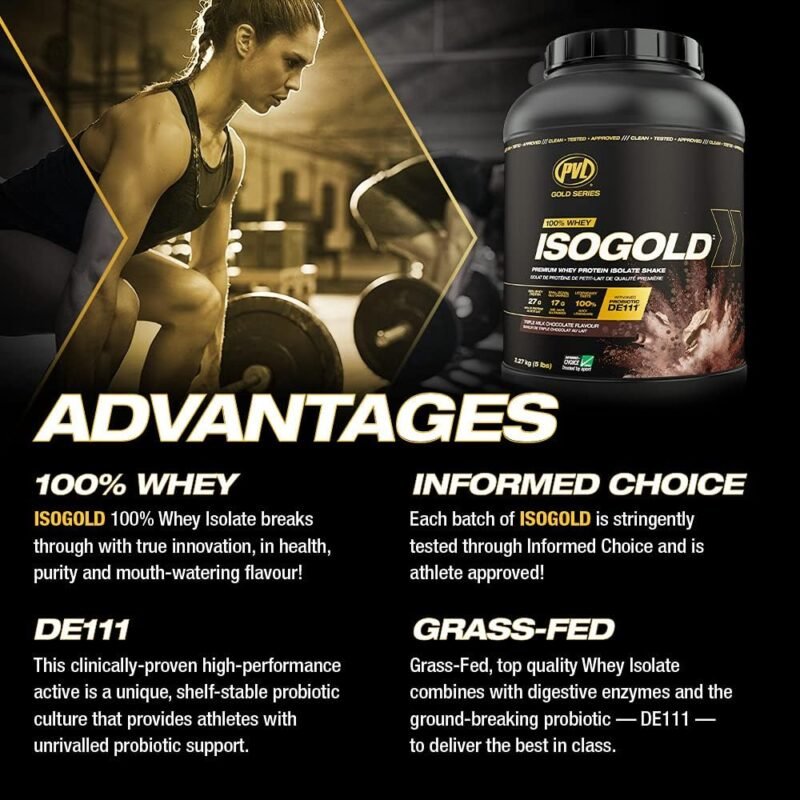 Pure Vita Labs (PVL) ISOGOLD 2.27 kg | Isolate + Hydrolysate Whey Protein | Made in Canada | Imported by GMC - Image 3
