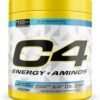 Cellucor C4 Energy + Aminos Powder | 30 Servings | EAA+BCAA, Hydration & Natural Caffeine | Made in USA - Blue Raspberry