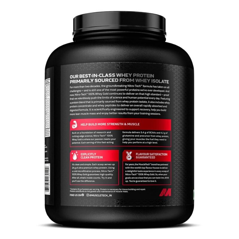 Muscletech NitroTech Whey Gold (1.8 kg) | Free Muscletech Shaker - Image 5