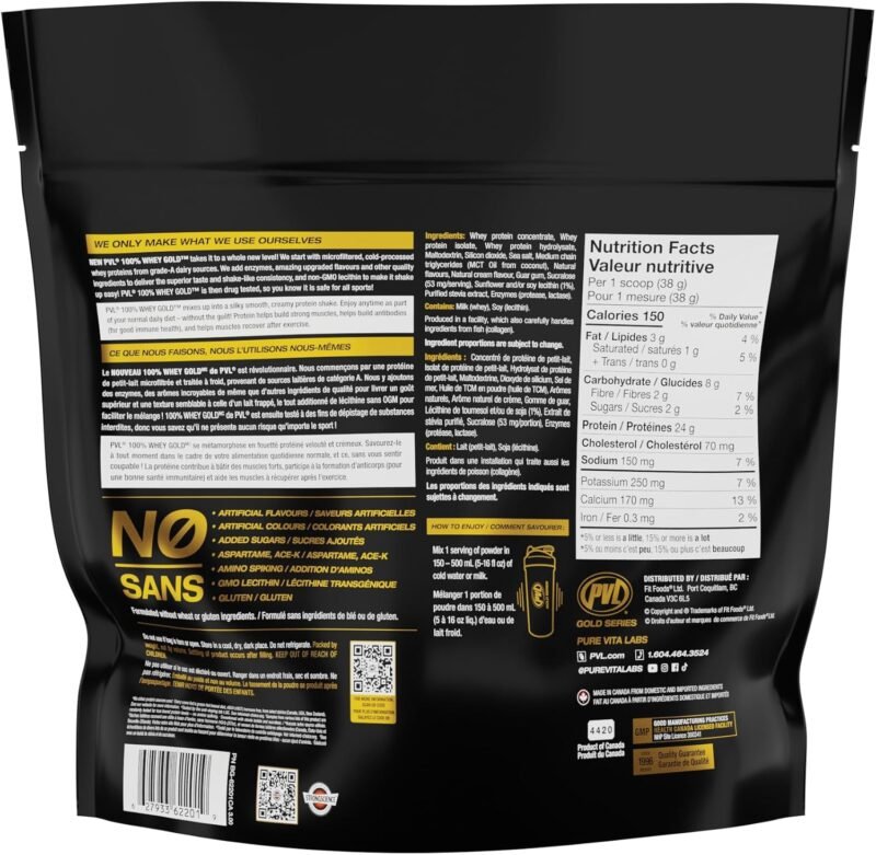 Pure Vita Labs (PVL) Whey Gold (1.8 kg) | Made in Canada | Official Importer: GMC - Image 2
