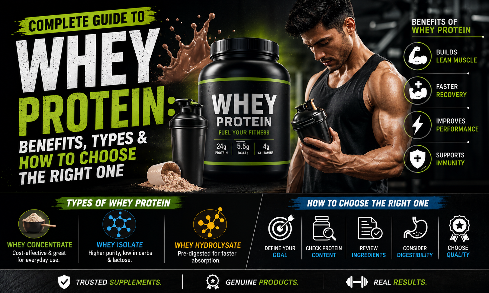 Complete Guide to Whey Protein: Benefits, Types & How to Choose the Right One