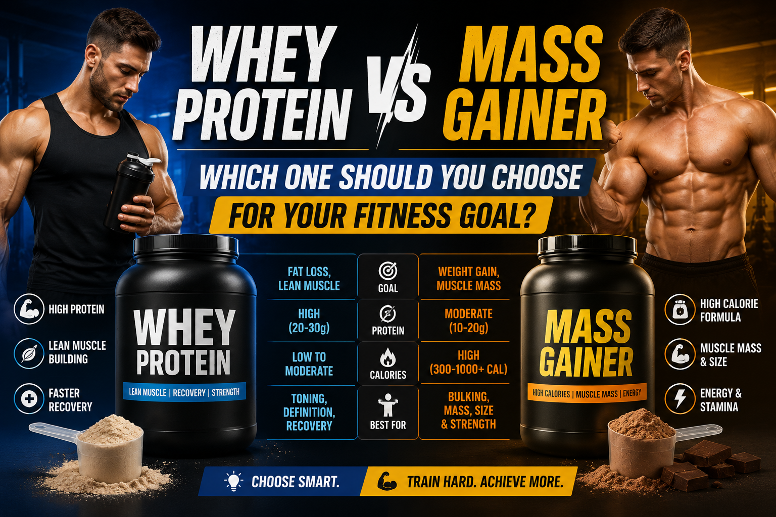 Whey Protein vs Mass Gainer: Which One Should You Choose for Your Fitness Goal?