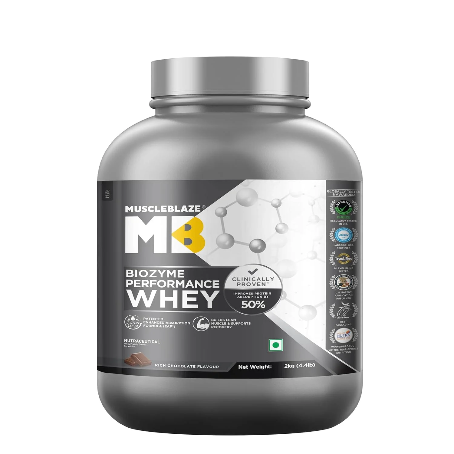 MuscleBlaze Biozyme Performance Whey – Whey Protein Supplement | 1kg, 2kg & 4kg