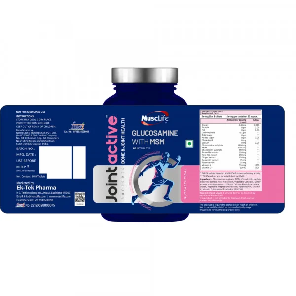 Musclife Joint Active 60 Tablets | Bone & Joint Health Support - Image 2