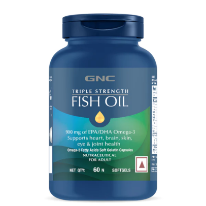 GNC Triple Strength Fish Oil 1000mg Omega-3 Capsules