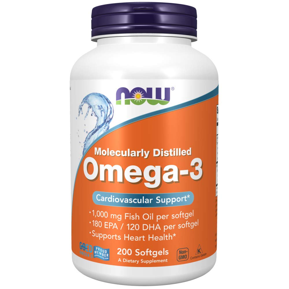 NOW Omega 3 Fish Oil Capsules – EPA & DHA | 100 & 200 Softgels | Made in USA