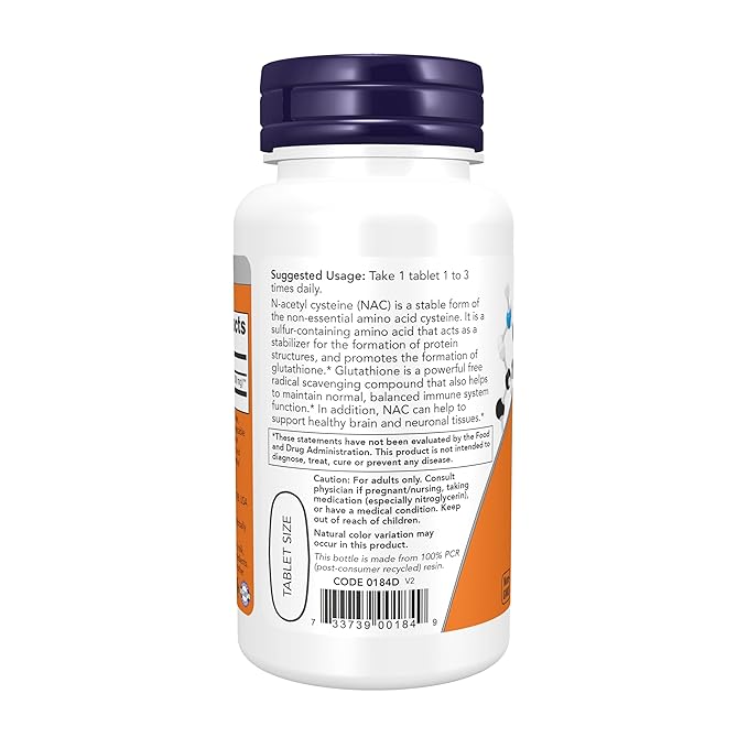 NOW NAC 1000 mg – 60 Tablets | Made in USA | Imported by Ammolabz - Image 3