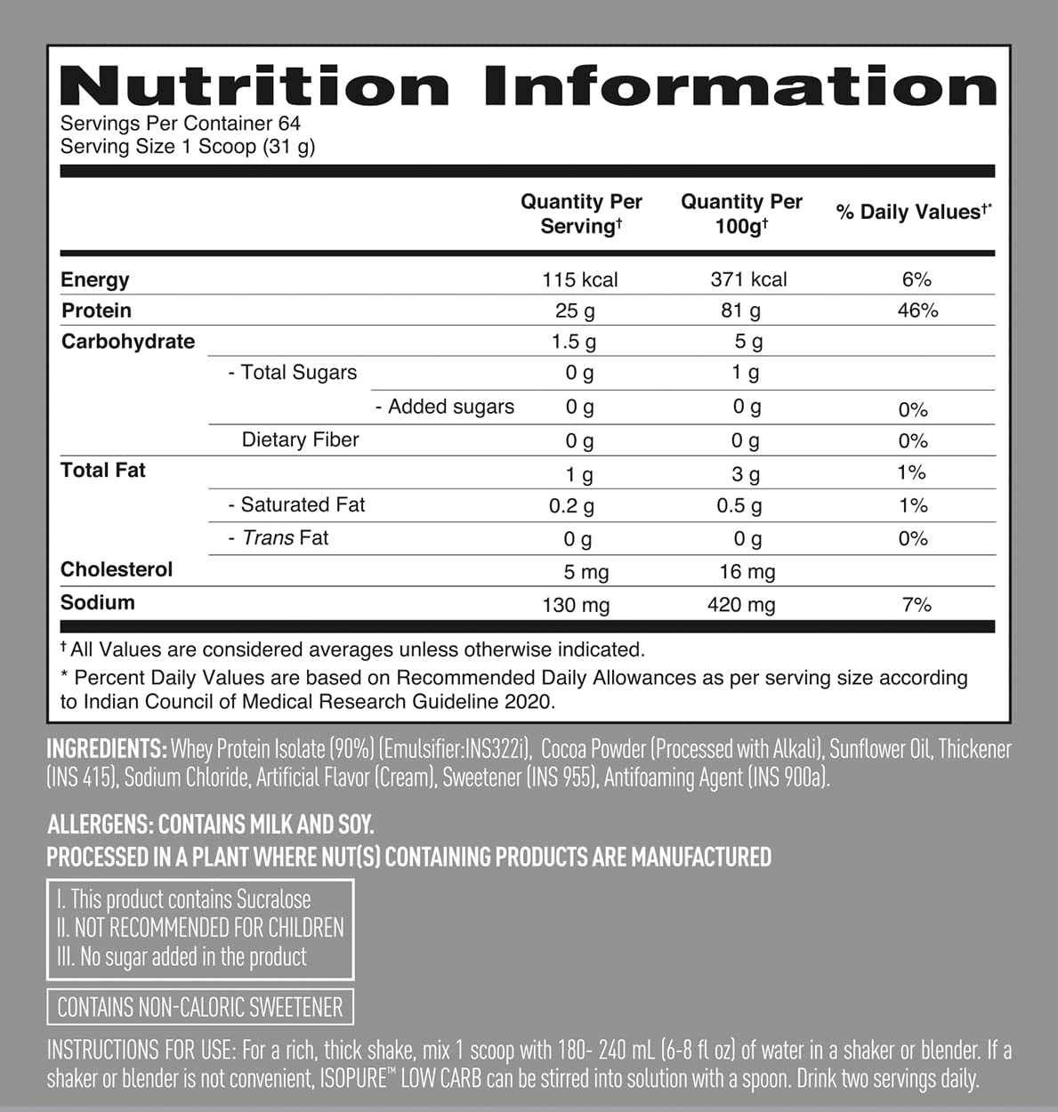 Isopure Low Carb Whey Protein Isolate 1 kg & 2 kg - Image 6