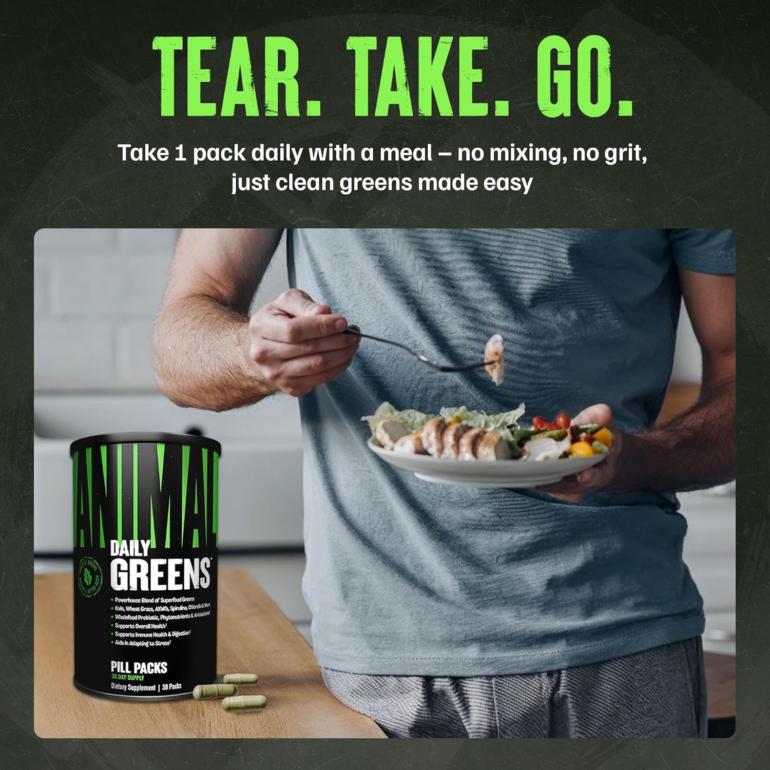 Universal Animal Daily Greens Pill Packs | 30 Packs | Made in USA - Image 4