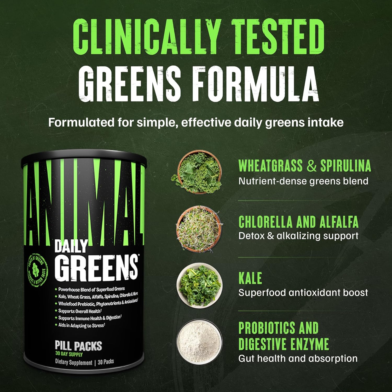 Universal Animal Daily Greens Pill Packs | 30 Packs | Made in USA - Image 3