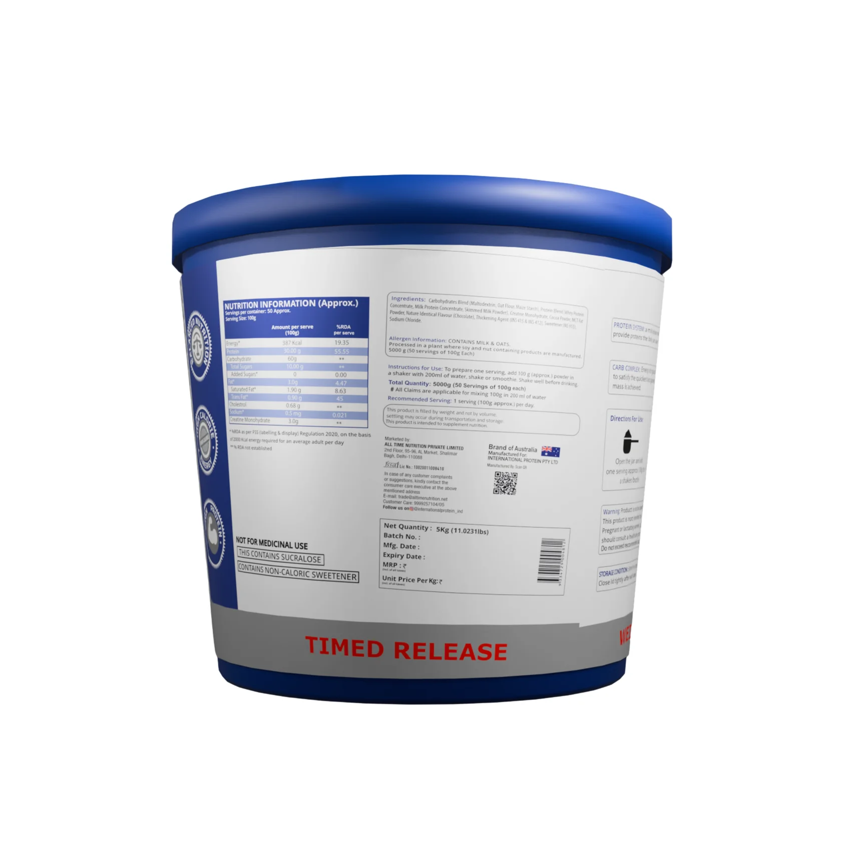 International Protein Anabolic Mass Gainer 5kg & 3kg – Muscle Mass Gainer - Image 2