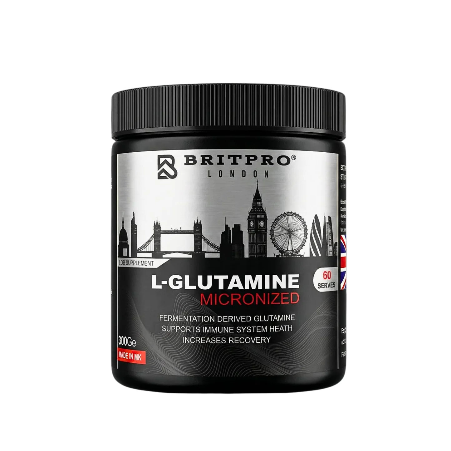 Britpro London L-Glutamine Micronized Powder 250g – 50 Servings | UK