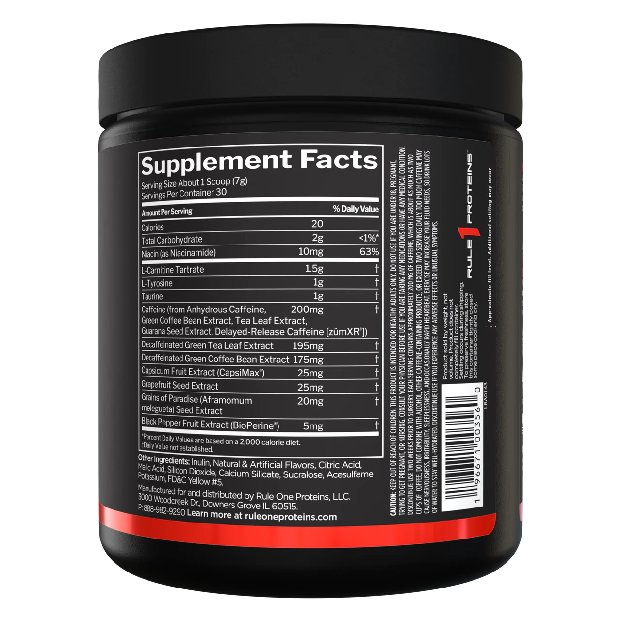 Rule One (Rule1) R1 Burn Thermogenic Fat Burner (30 Servings) Made in USA - Image 3