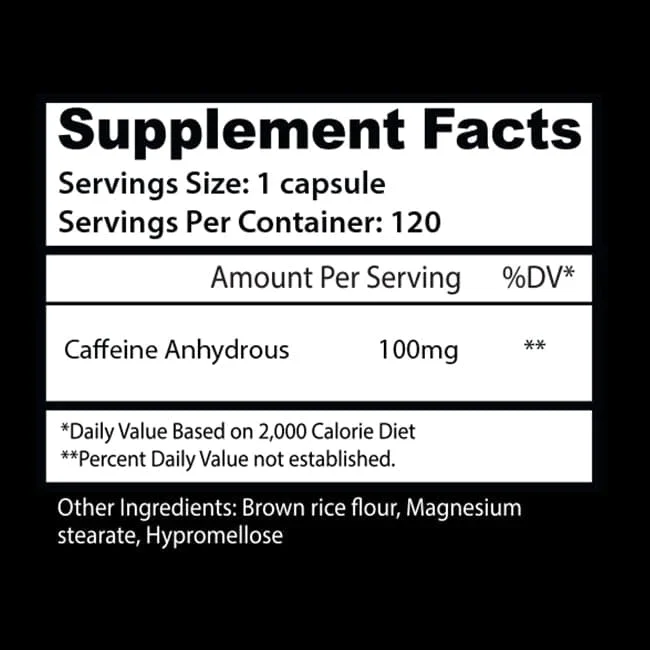 Insane Labz Caffeine Capsules | 120 Clear Veggie Caps - Image 2