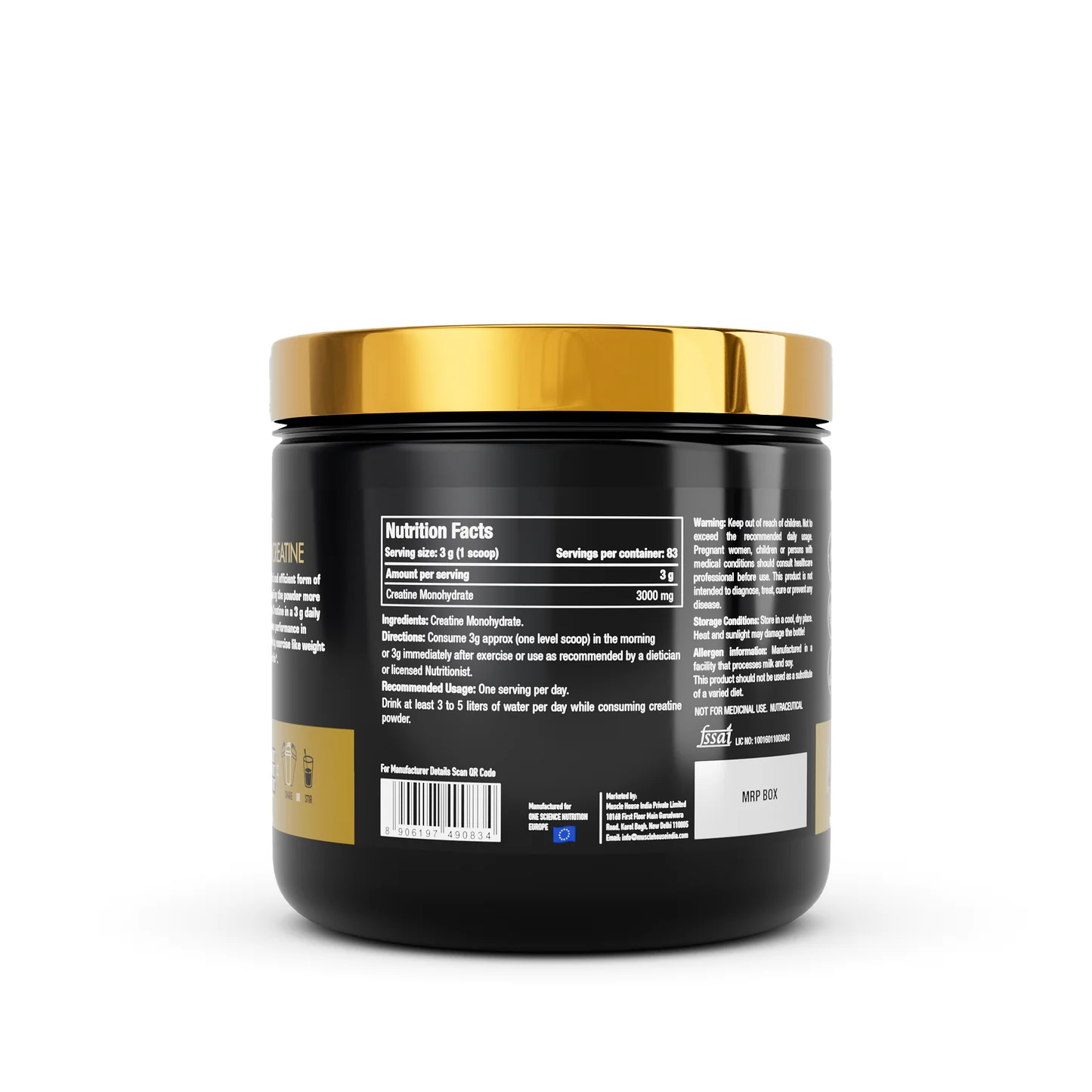 One Science Nutrition 100% Micronized Creatine Monohydrate | 83 Servings - Image 2