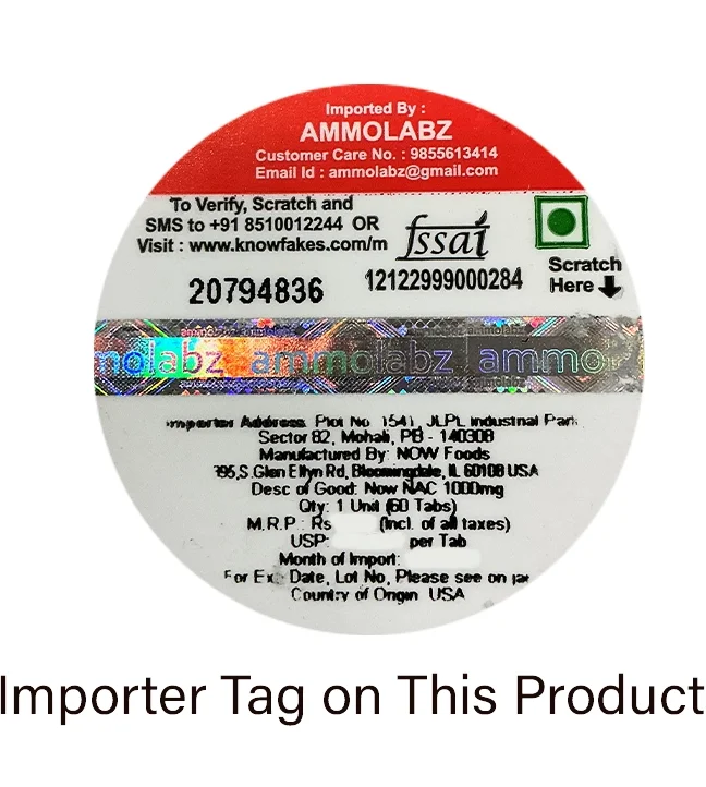 NOW NAC 1000 mg – 60 Tablets | Made in USA | Imported by Ammolabz - Image 4
