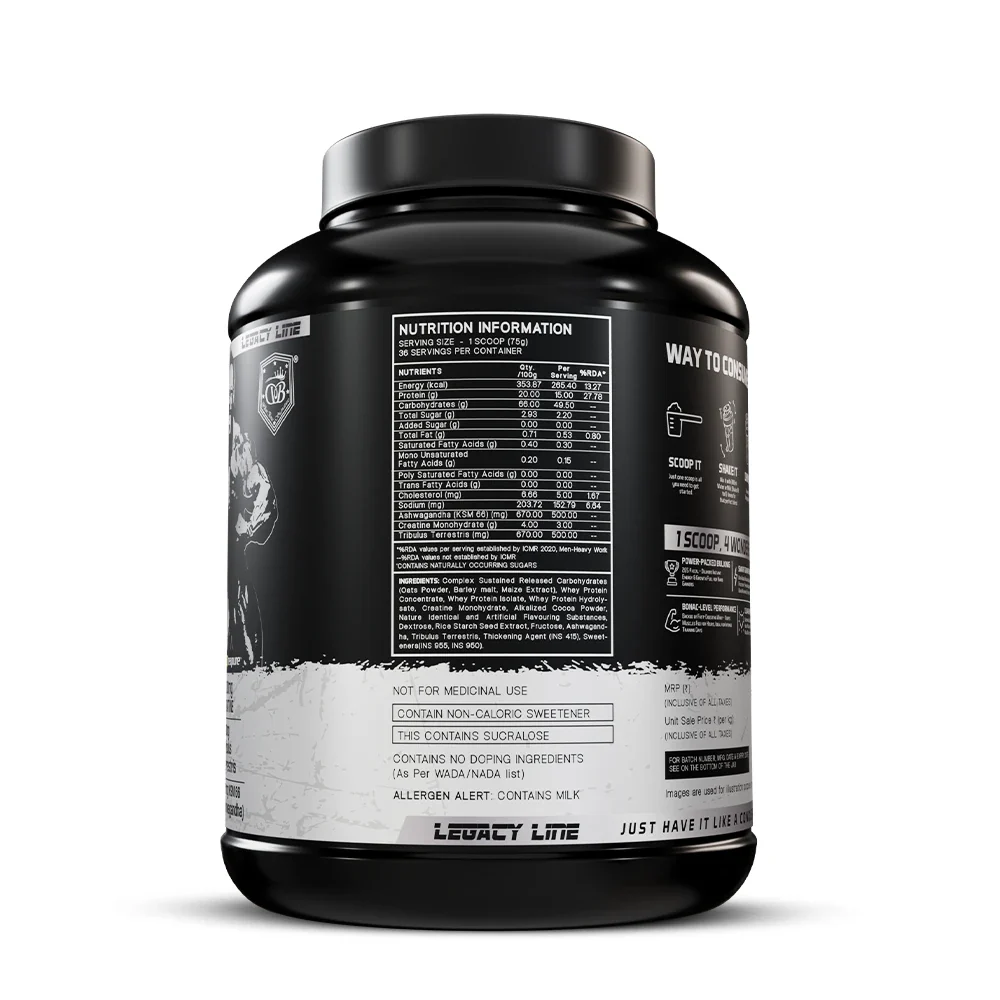 William Bonac Proto Size Legacy Line Mass Gainer – 2.7kg - Image 2