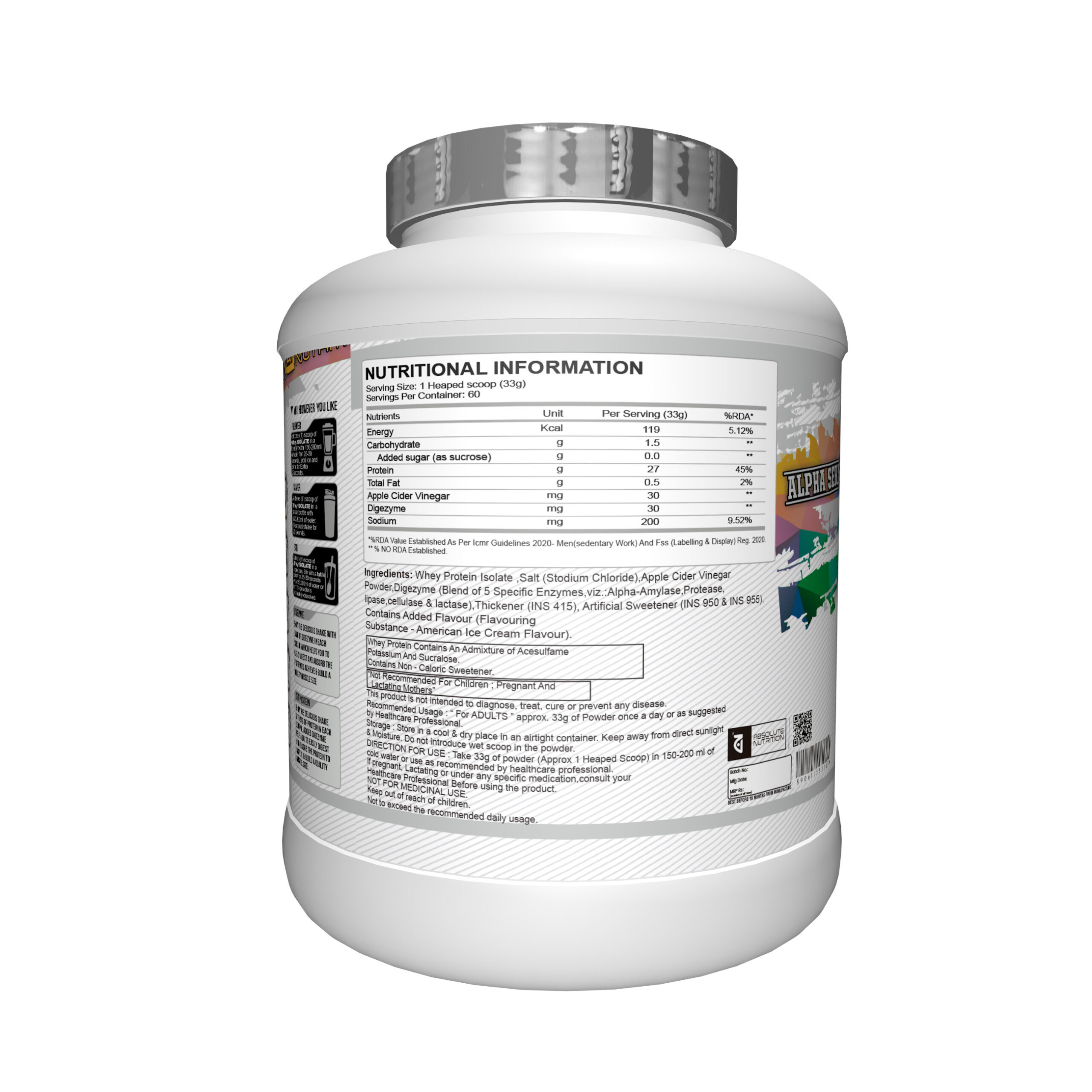 Absolute Nutrition Whey Isolate 12 Years Celebration Pack (Whey Isolate 2Kg + Multivitamin 60 Tablets + EAAs 3 Servings + Plastic Shaker) - 2Kg - Image 2
