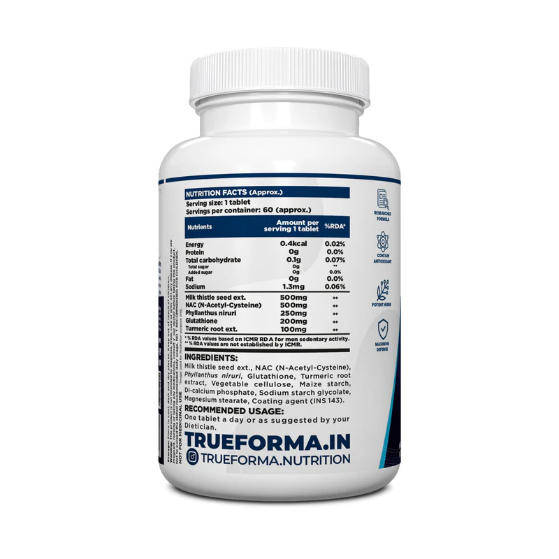 Trueforma Liver Pro 1500 Tablet | Potent Herbs for Liver Health | 60 Tablets - Image 2