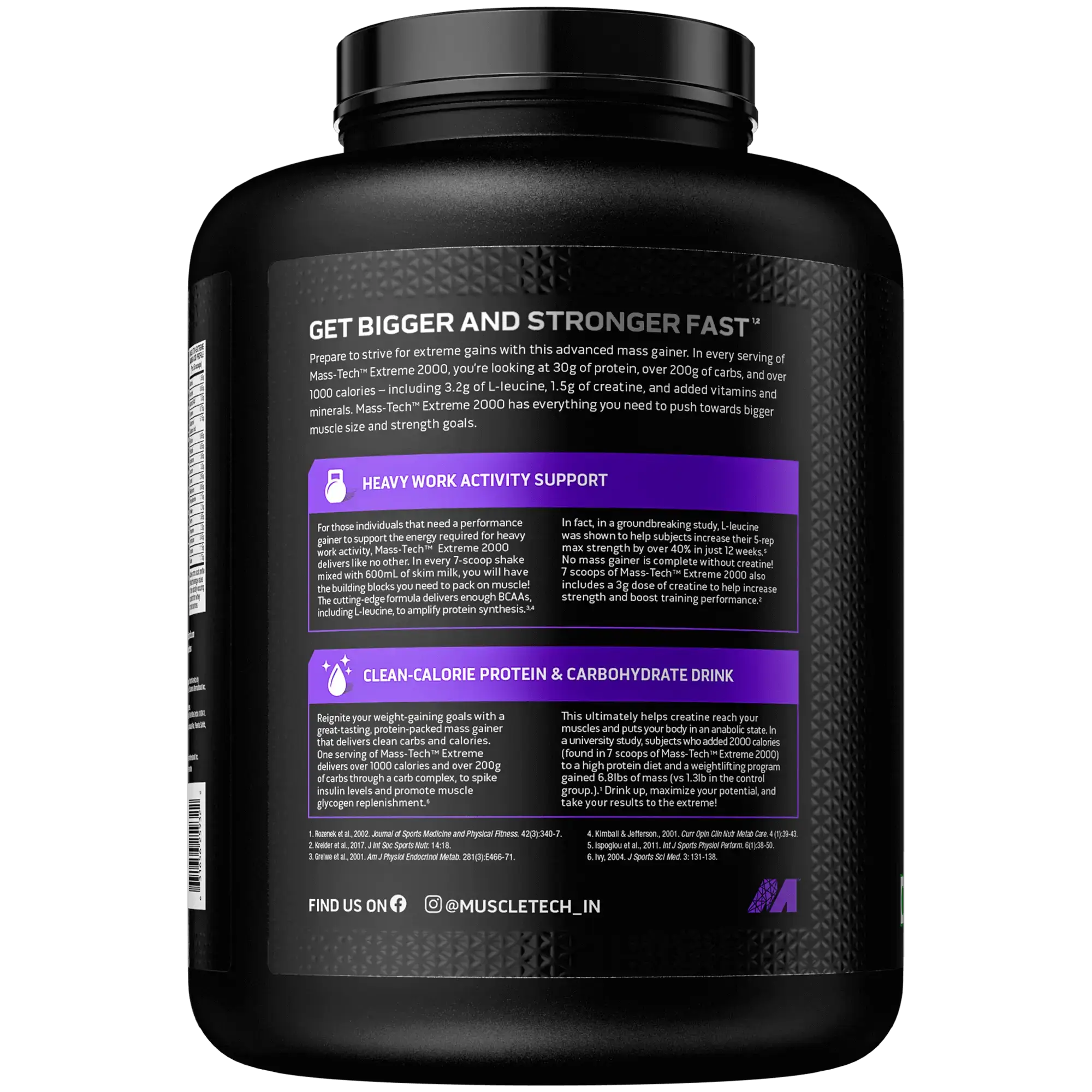 Muscletech Mass Tech Extreme 2000 – High Protein Mass Gainer - Image 3