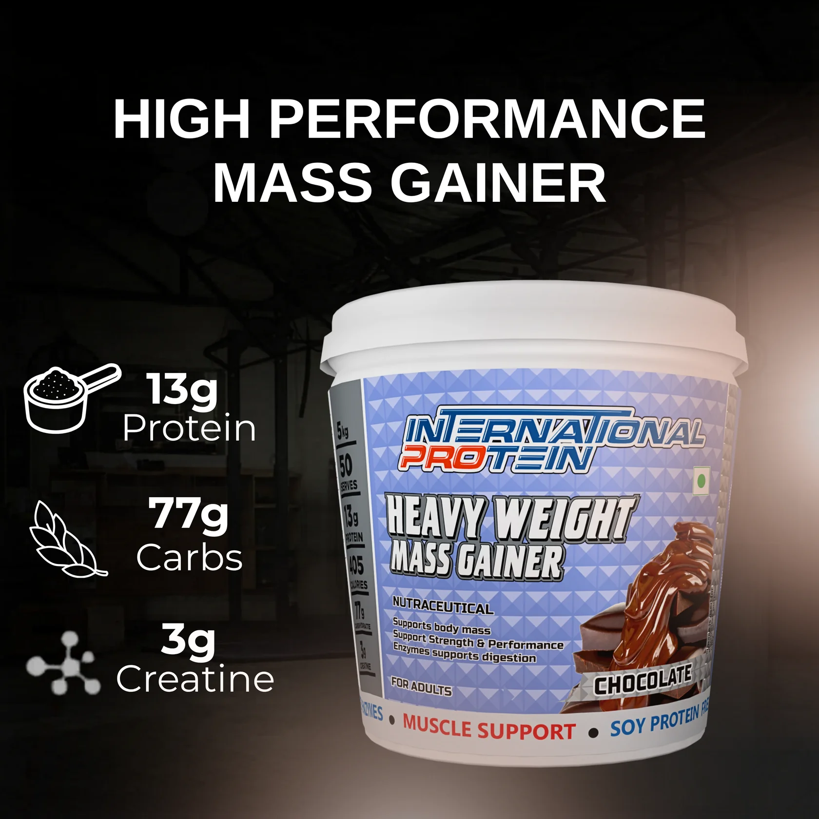 International Protein Heavy Weight Mass Gainer – Chocolate Flavour - Image 2