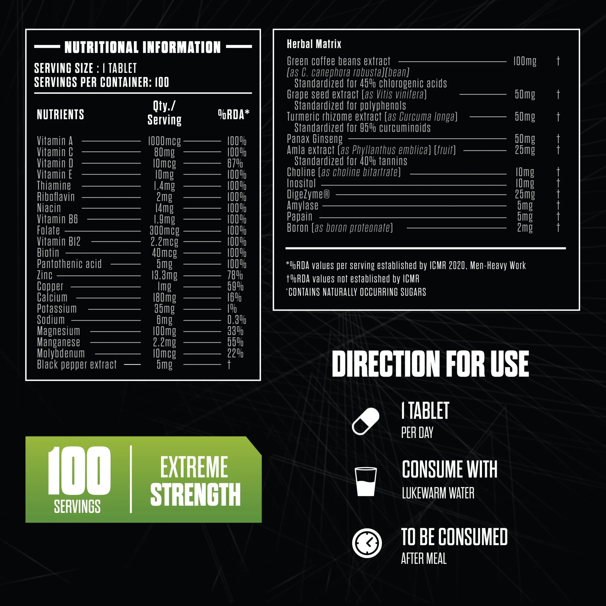 Exalt Supps The Vital Multivitamins 100 Tablet – Complete Nutrition - Image 2