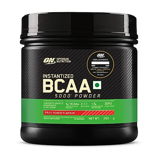 Optimum Nutrition BCAA, 250g, 30 Servings, Fruit Punch Flavour