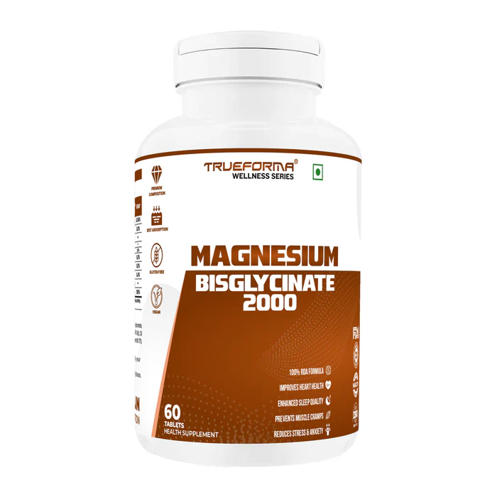 Trueforma Magnesium Bisglycinate 2000 – 440mg Elemental Magnesium | 60 Tablets