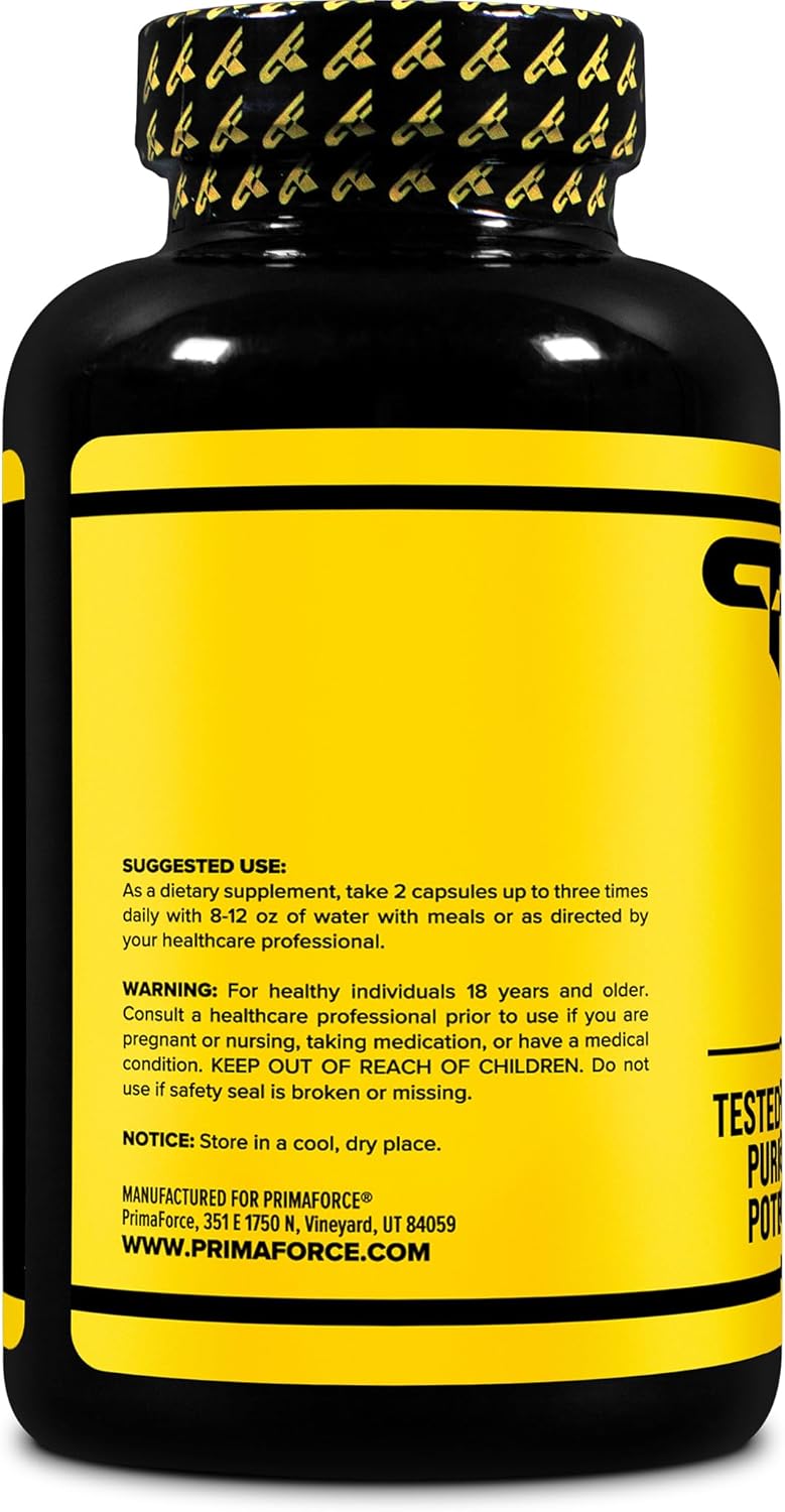 PRIMAFORCE Yohimbine HCl | 90 Capsules | Fat Burner for Men | USA Made - Image 2
