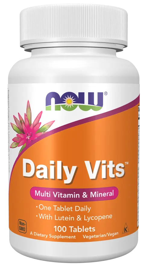 NOW Foods Daily Vits™ – Multi Vitamin & Mineral | 100 Tablets | Made in USA