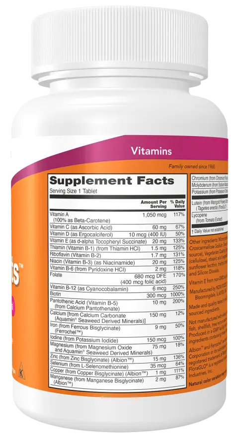 NOW Foods Daily Vits™ – Multi Vitamin & Mineral | 100 Tablets | Made in USA - Image 3