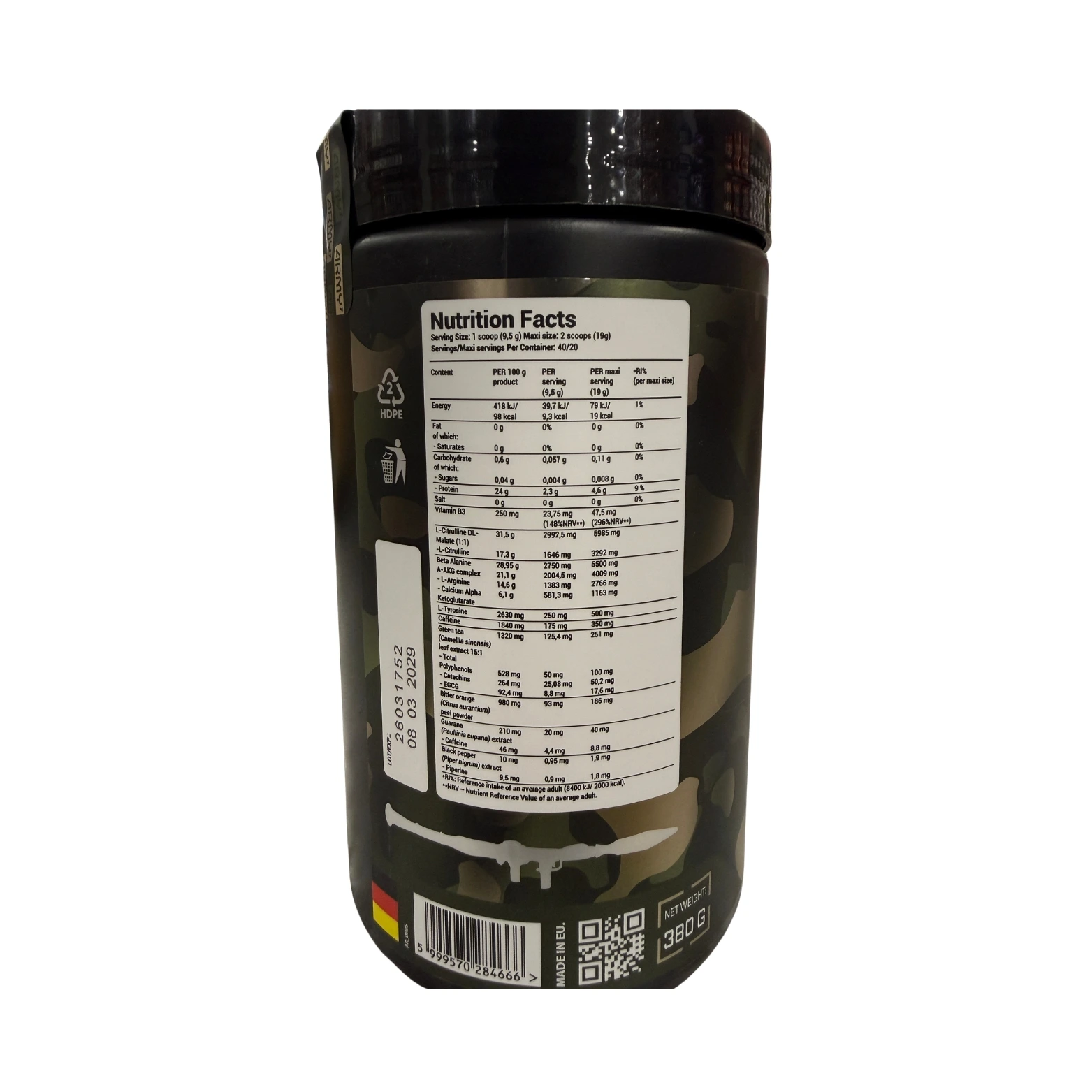 ARMY1 Bazooka Pre-Workout | 40 Servings | Made in Hungary - Image 2