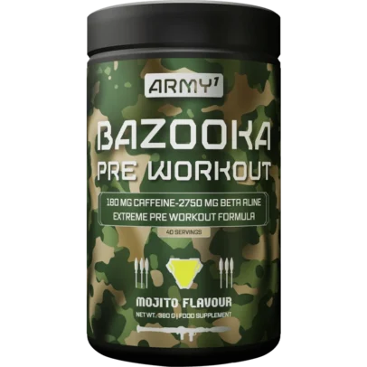 ARMY1 Bazooka Pre-Workout 175mg Caffeine 40 Servings Made in Hungary