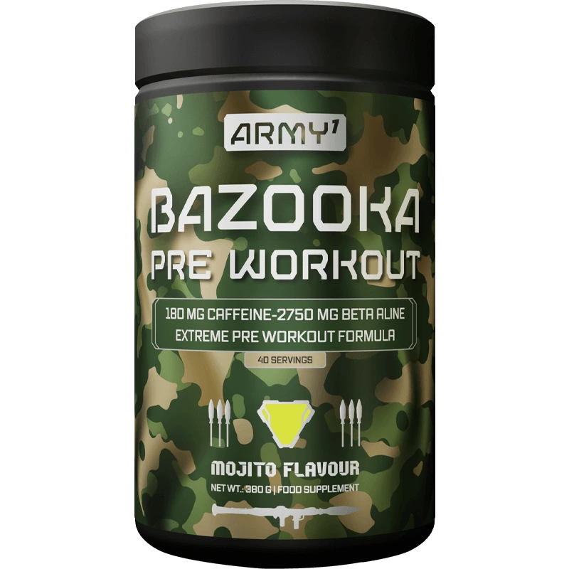 ARMY1 Bazooka Pre-Workout 175mg Caffeine 40 Servings Made in Hungary